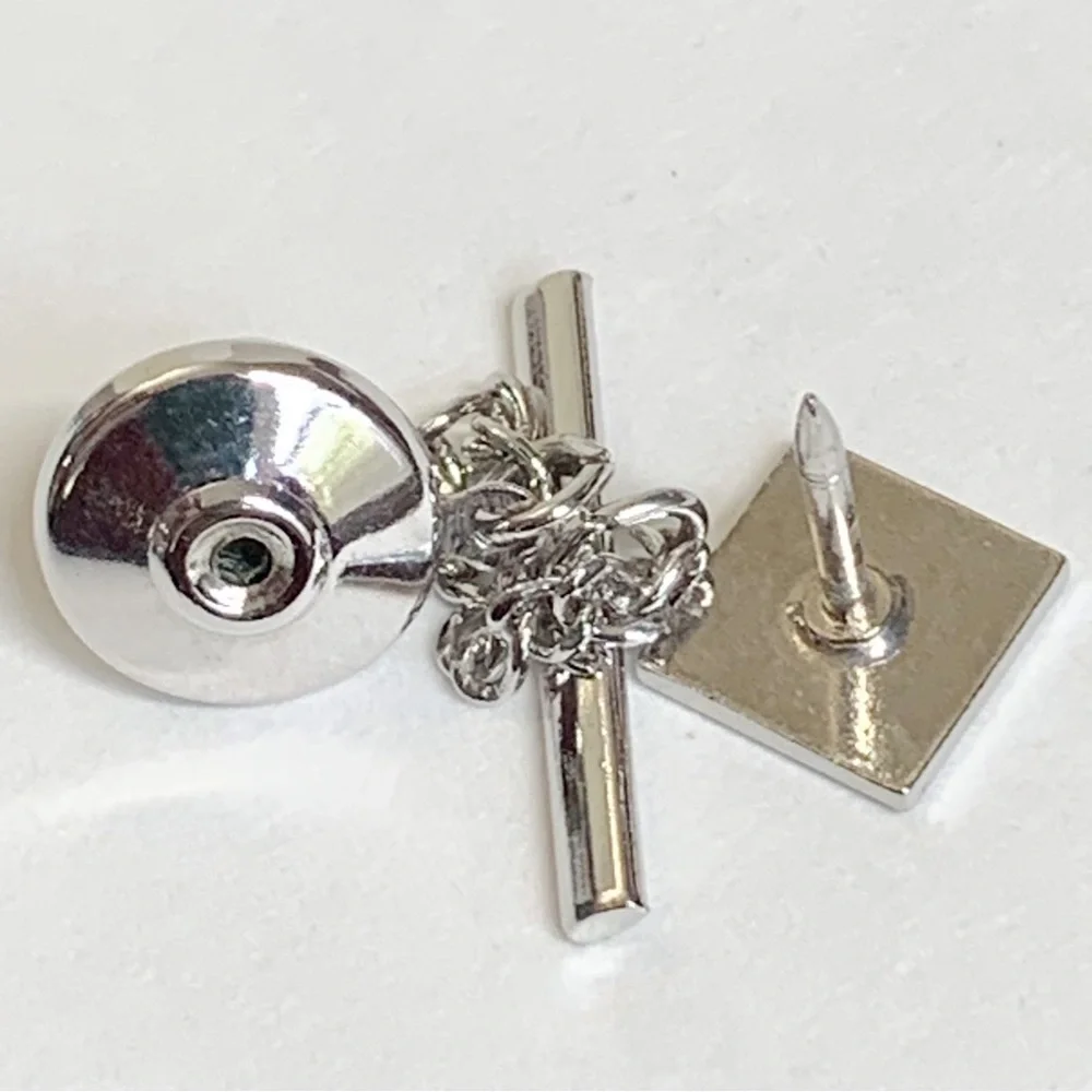 vintage red, white, and blue patriotic enamel geometric tie tack